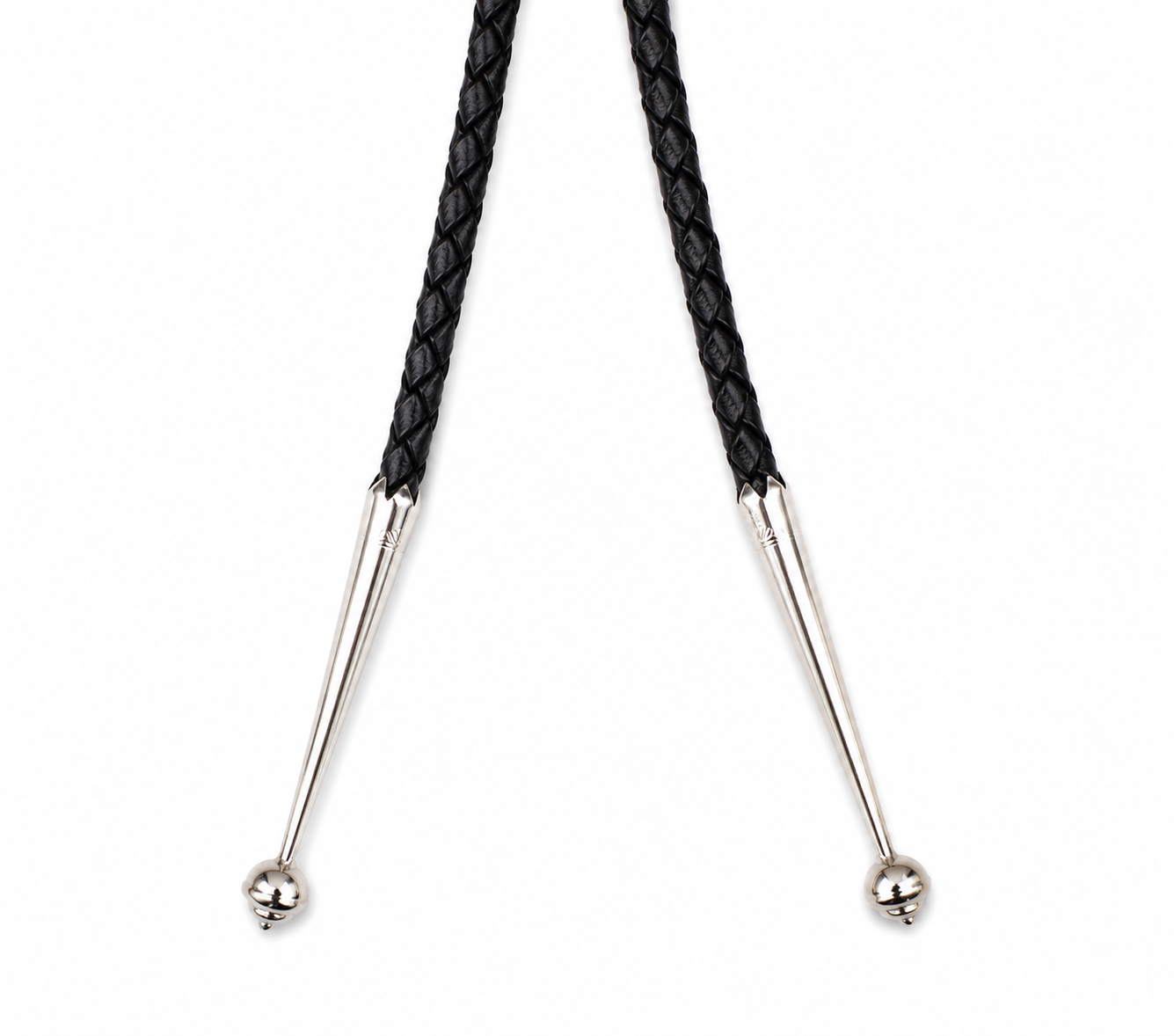 Medium 2.75”  Black & Gray Polished Megalodon Tooth, Sterling Silver Premium Tips, Black Braided Leather