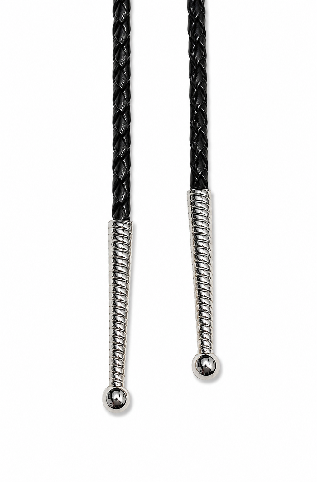 Large 3.3” Multi-Color Tooth, Chrome Tips, Braided Leather